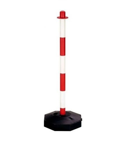 Paletto segnaletico con base in PVC rosso-bianco h cm 90