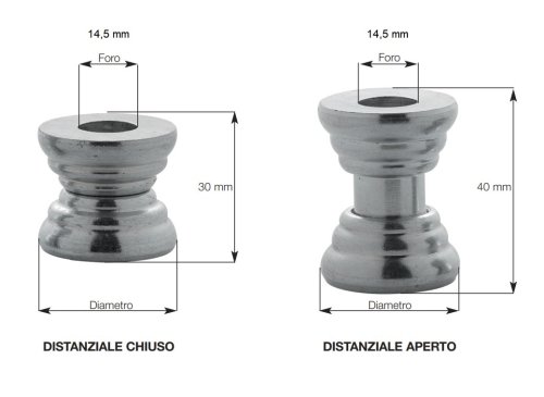 Plebani 02 distanziale regolabile 30/40 mm zincato per fissaggio inferriate - ø mm 30
