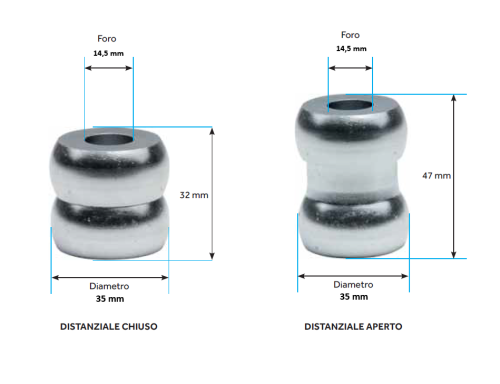 Plebani 04 distanziale regolabile 32/47 mm zincato per fissaggio inferriate ø mm 35