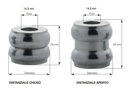 Plebani 10 distanziale regolabile 26/36 mm zincato per fissaggio inferriate ø mm 35