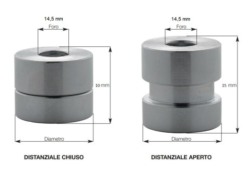 Plebani C distanziale cilindrico regolabile 10/15 mm per fissaggio inferriate - ø mm 25
