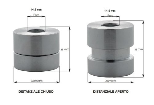 Plebani C10 distanziale cilindrico regolabile 26/36 mm per fissaggio inferriate - ø mm 25