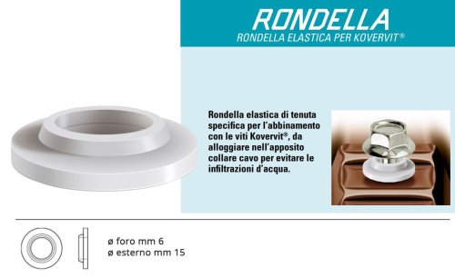 Rondella elastica in neoprene per viti Mustad Kovervit ø 6 mm