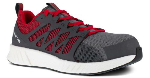 Scarpe antinfortunistiche REEBOK Fusion Flexweave S1P SRC - colore grigio/rosso - taglia 41