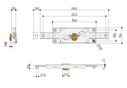 Serratura centrale per serrande avvolgibili PREFER S211.0020.0000