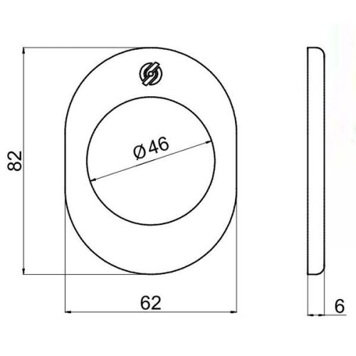 Securemme 4300KF4 Kit piastrina 62x82 mm con foro ø 46 mm Bronzo