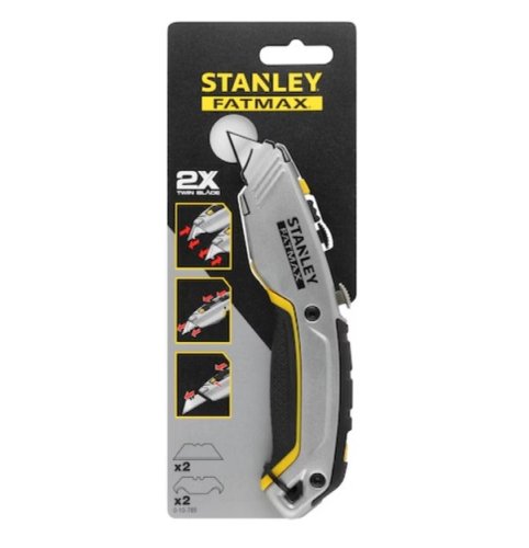 Stanley 0-10-789 Coltello cutter FatMax a doppia Lama, uncino e trapezio