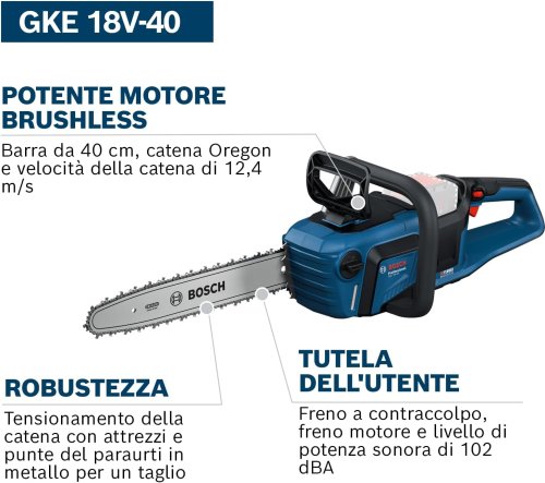Sega a catena Bosch Professional GKE 18V-40 (fornita senza batteria)