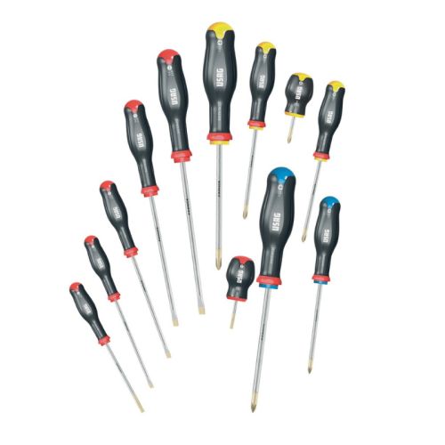 Serie assortimento 12 cacciaviti USAG 324 SH12 TAGLIO-CROCE-POZIDRIV