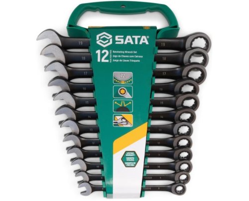 Serie di 12 chiavi combinate piatte a cricchietto SATA ST08032