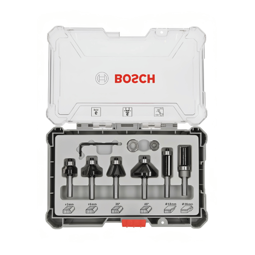 Set 6 frese per legno Bosch Trim&Edging codolo ø 6 mm