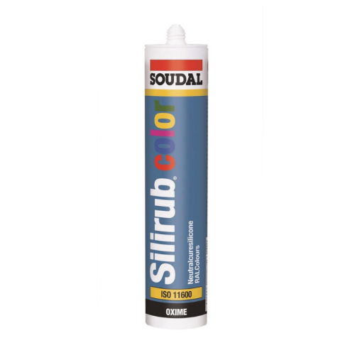 Silicone sigillante neutro monocomponente Soudal Silirub Color 300ml - RAL 7035 grigio chiaro