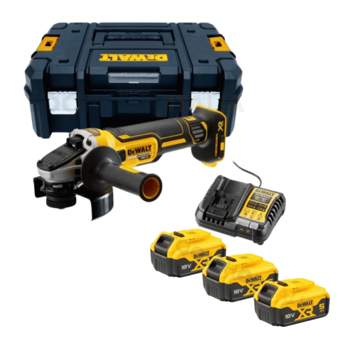 Smerigliatrice angolare con 3 batterie Dewalt DCG405P3-QW ø 125 mm 18V 5,0Ah