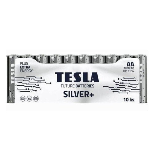 Batterie stilo TESLA AA 1,5V SILVER+ alcaline LR6 (10 pezzi)