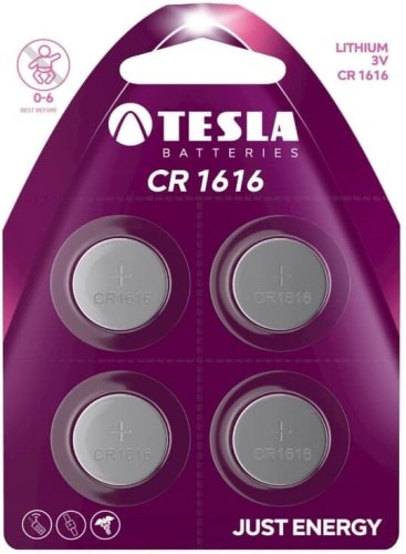 Batteria a bottone 3V Litio TESLA CR 1616 (4 pezzi)