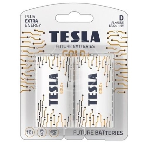 Batterie alcaline D - torcia TESLA 1,5V GOLD+ LR20 (2 pezzi)