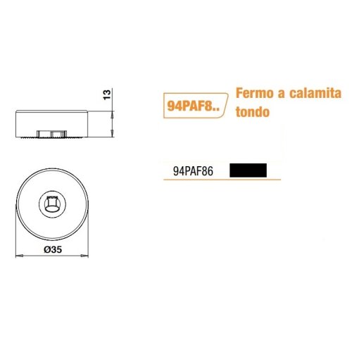 Torbel 94PAF86 fermo tondo a calamita per persiane ø 35 mm