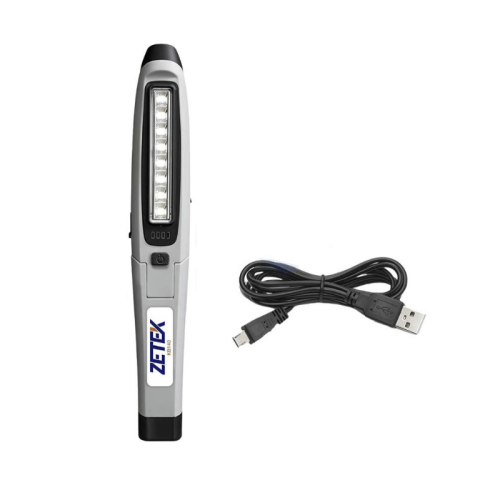 Torcia lampada led ricaricabile usb con base magnetica ZETEK KB140