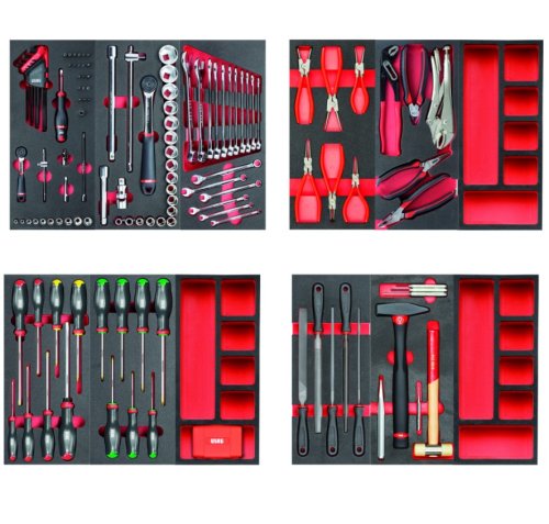 Carrello portautensili 6 cassetti Usag 519 RS6/3NMM assortimento manutenzione 156 pezzi