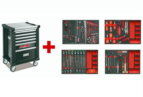 Carrello portautensili Usag 519 RS6/3NMM assortimento manutenzione 156PZ
