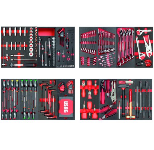 Carrello portautensili 6 cassetti Usag 519 RS6/4MM assortimento manutenzione 300 pezzi