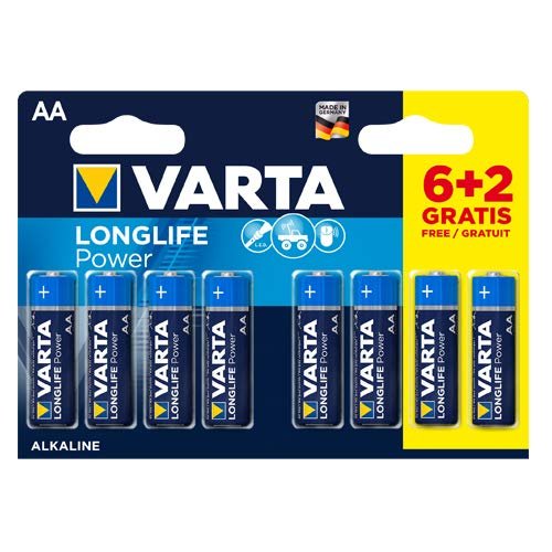 Batterie alcaline VARTA LONGLIFE ministilo AAA (8 pezzi)