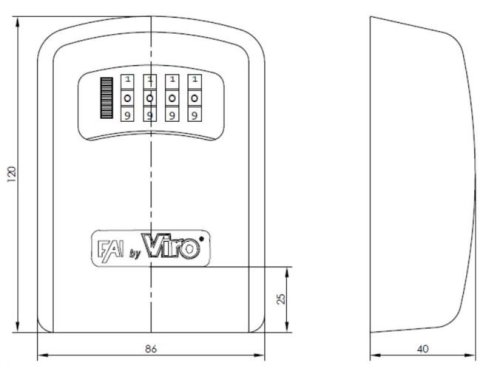 Cassetta sicurezza portachiavi con combinazione VIRO 4259