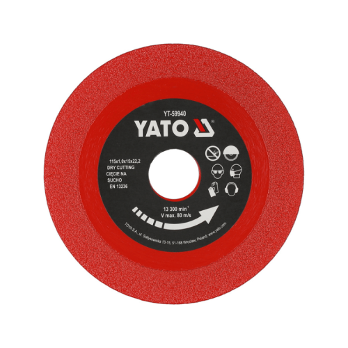 YATO YT-59940 Disco diamantato taglio vetro e piastrelle ø 115x1,0x22,23 mm