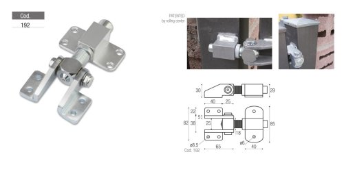 Cardine regolabile ADEM 192 M18 a fissare per apertura anta 180°