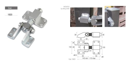 Cardine regolabile ADEM 1920 M24 a fissare per apertura anta 180°