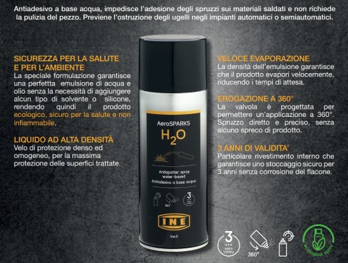 Spray antiadesivo per saldatura base acqua INE AEROSPARKS 400ml