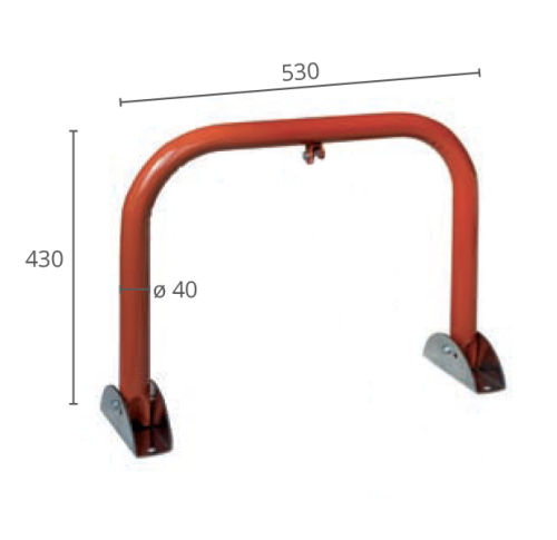 Arco metallico anti sosta a pavimento Block 975