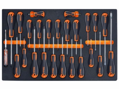 Assortimento 25 cacciaviti Evox ad impronta mista Beta M213 in termoformato EVA