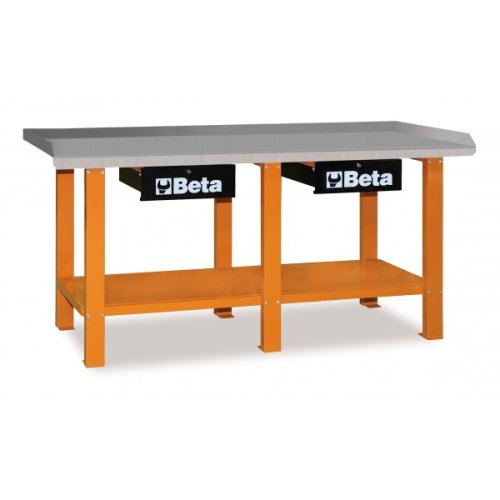 Banco da lavoro in acciaio BETA C56 O arancione 200x93x64 cm