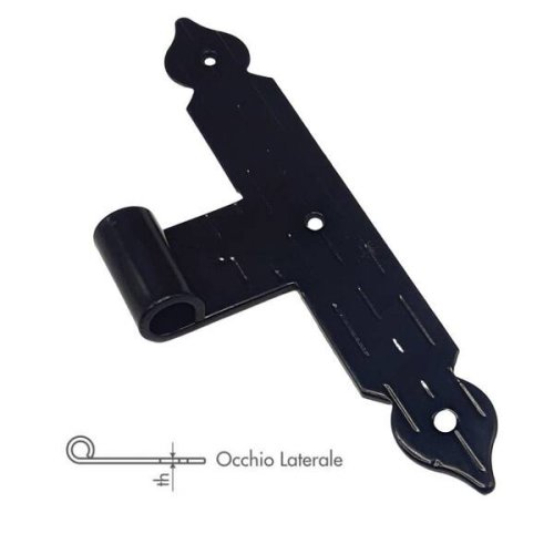 Bandella a T per imposte e scuri con occhiolo laterale ø 12 mm Omad 1366