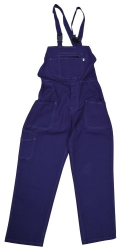 Pantaloni a pettorina in cotone blu a 5 tasche - taglia 46