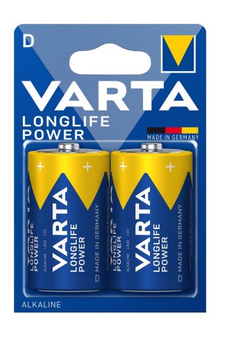 Batterie pile alcaline TORCIA Varta 4920 D MN1300 LR20 Longlife Power 1,5V (2 pezzi)