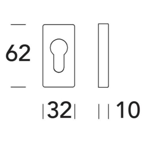 Coppia bocchette rettangolari foro Yale Reguitti Q09KY acciaio inox satinato