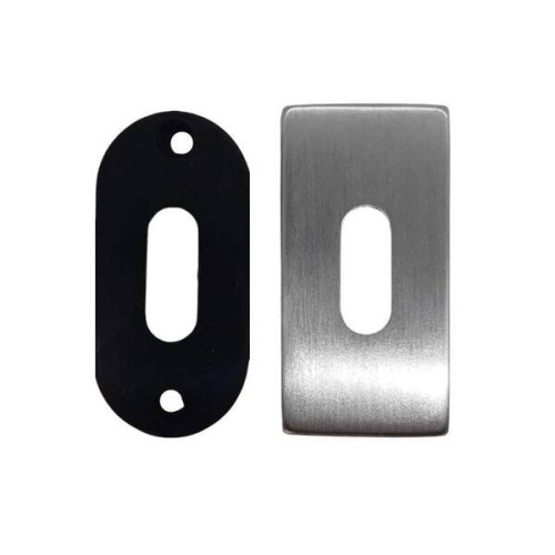 Coppia bocchette rettangolari foro Patent Reguitti Q09KN cromo satinato