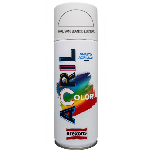 Bombole colore acrilico spray Arexons 400ml  - - bianco lucido RAL9010