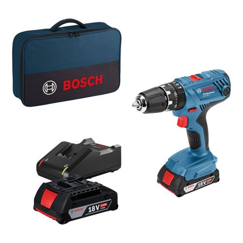 Trapano avvitatore a percussione Bosch GSB 18V-21 con doppia batteria 18V 0615990K41