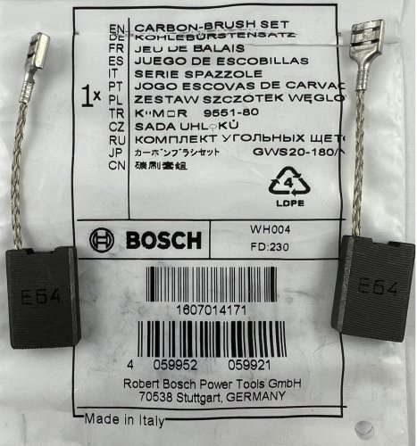 Carboncini spazzole per smerigliatrici GWS ø 230 mm BOSCH 1607014171 (coppia)