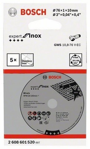 Dischi da taglio Bosch Expert Inox (5 pz) ø 76 mm