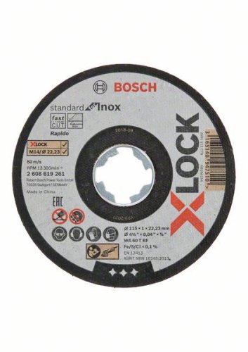Dischi da taglio Bosch X-LOCK Standard Inox (10 PZ) - ø mm 115x1