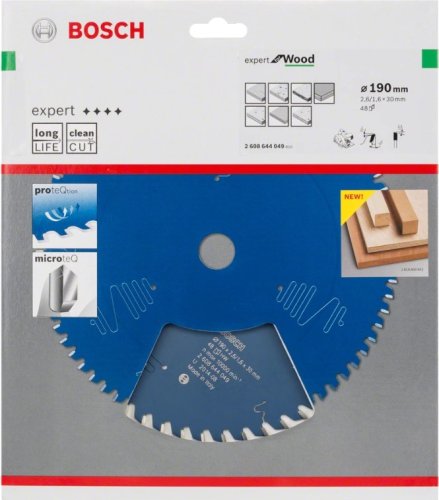 Lama circolare Expert Bosch ø 190 mm z 48 foro ø 30 taglio legno