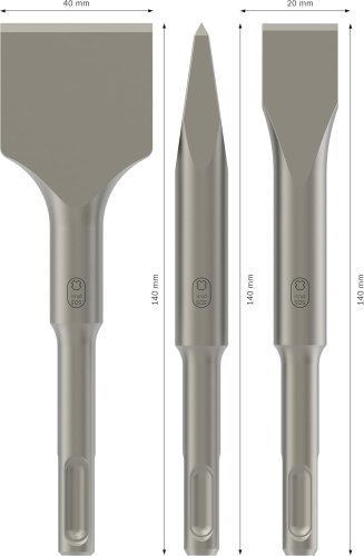 Set 3 scalpelli Bosch PRO SDS plus-4C per martelli perforatori