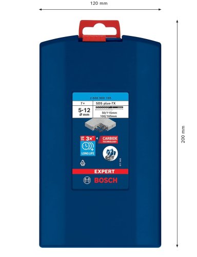 Set di 7 punte per martelli ø 5-12 mm Bosch EXPERT SDS plus-7X, 2608900195