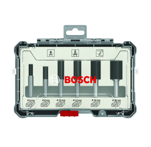 Set 6 frese diritte Bosch miste per legno codolo ø 8 mm