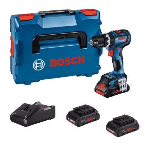 Trapano con percussione Bosch Professional GSB 18V-90C + 3 batterie Procore 18V 4Ah