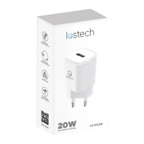 Caricatore rapido 20W con presa USB Lostech LS-NC06